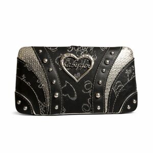 New Without Tags Vintage Baby Girl Wallet - Black & Silver Studded Design